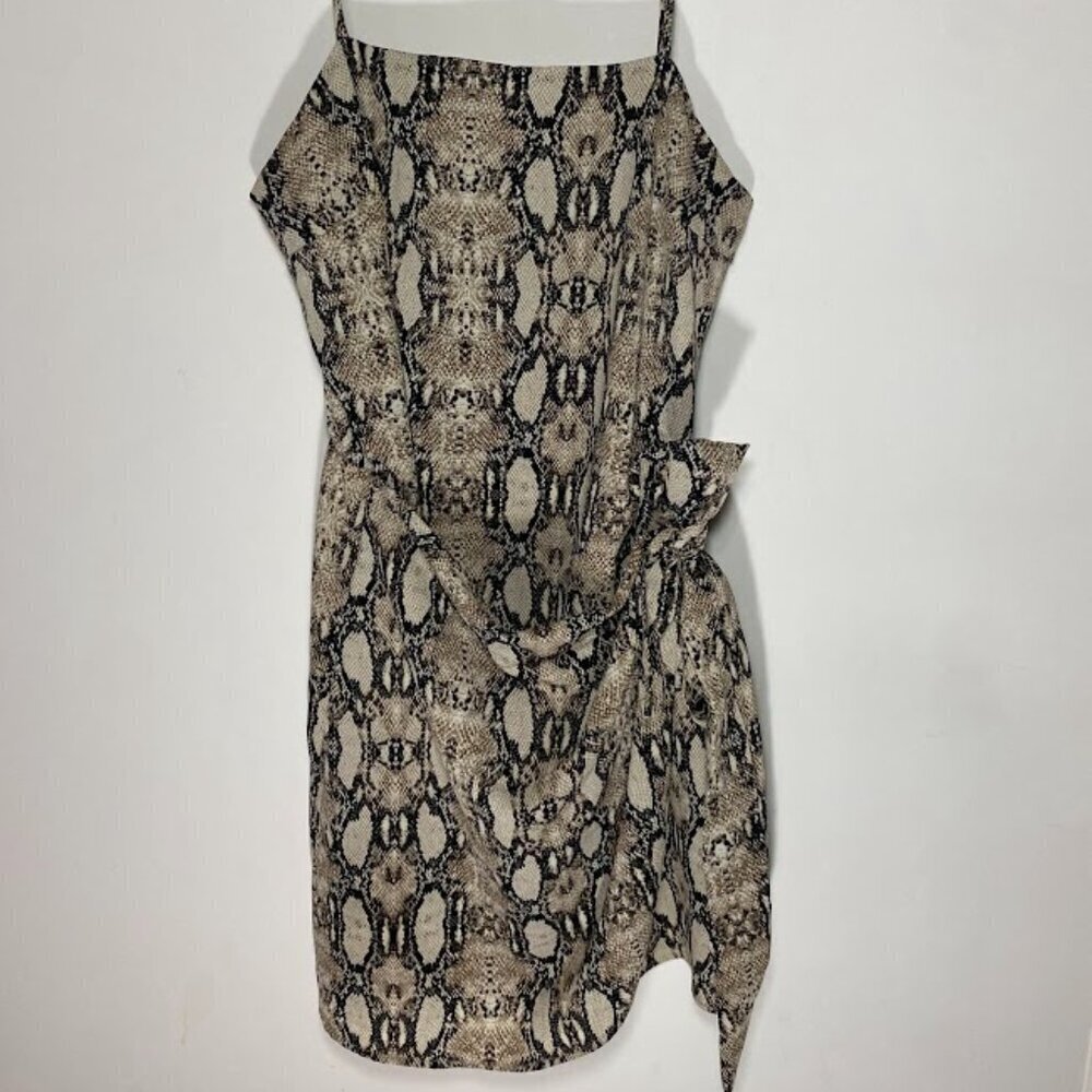 Blu Pepper Snakeskin Mini Wrap Tie Front Mini Dress